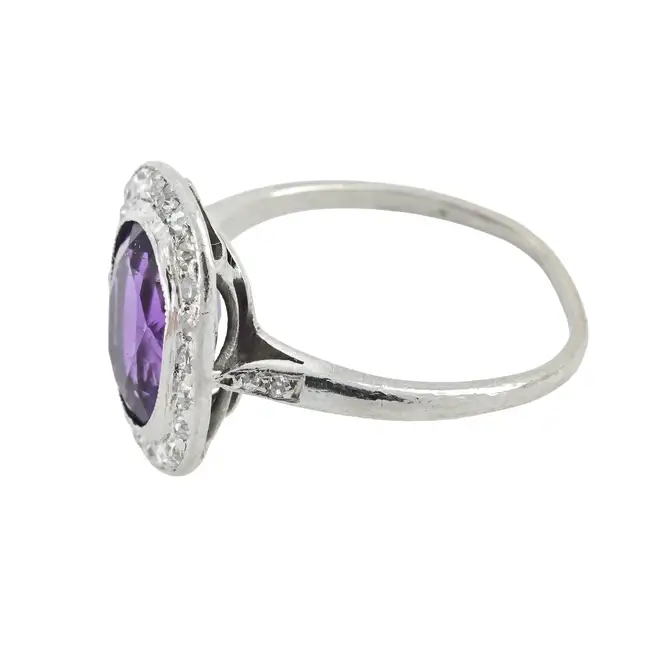 Early 20th century amethyst and diamond ring