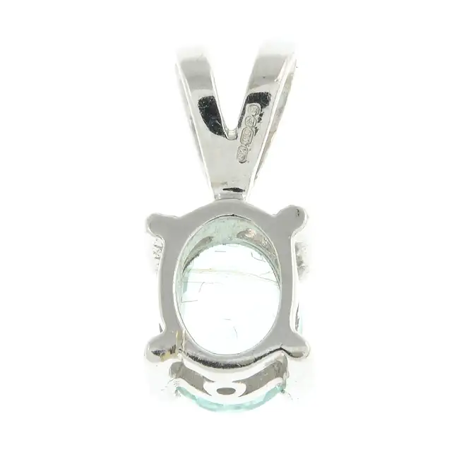 18ct gold blue tourmaline single-stone pendant