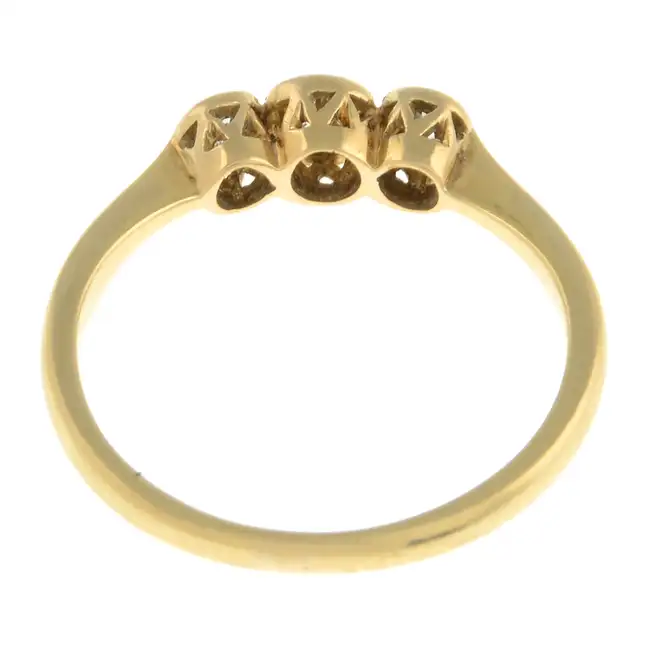 Mid 20th century diamond three-stone ring