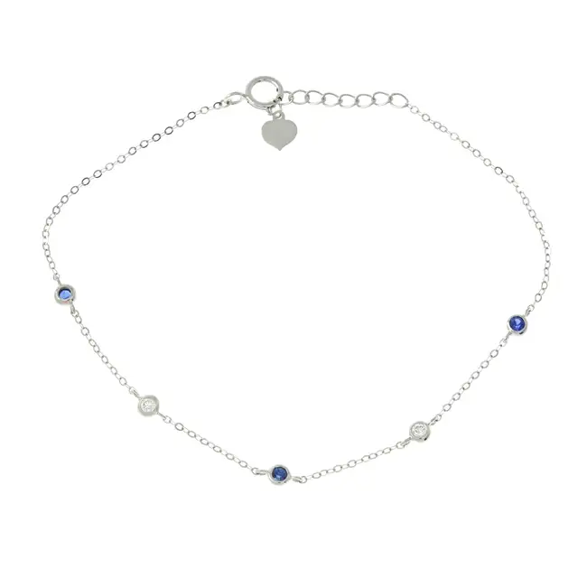 18ct gold sapphire & diamond spacer bracelet