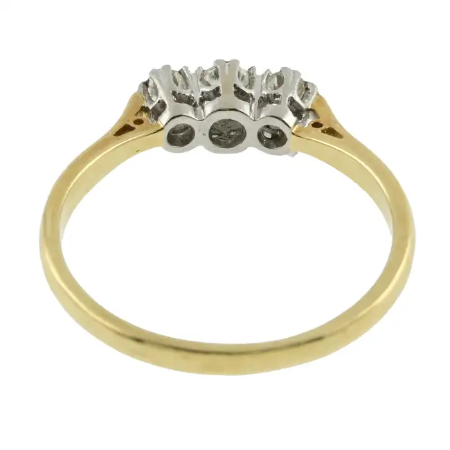 Mid 20th century diamond three-stone ring