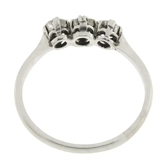 Mid 20th century diamond three-stone ring