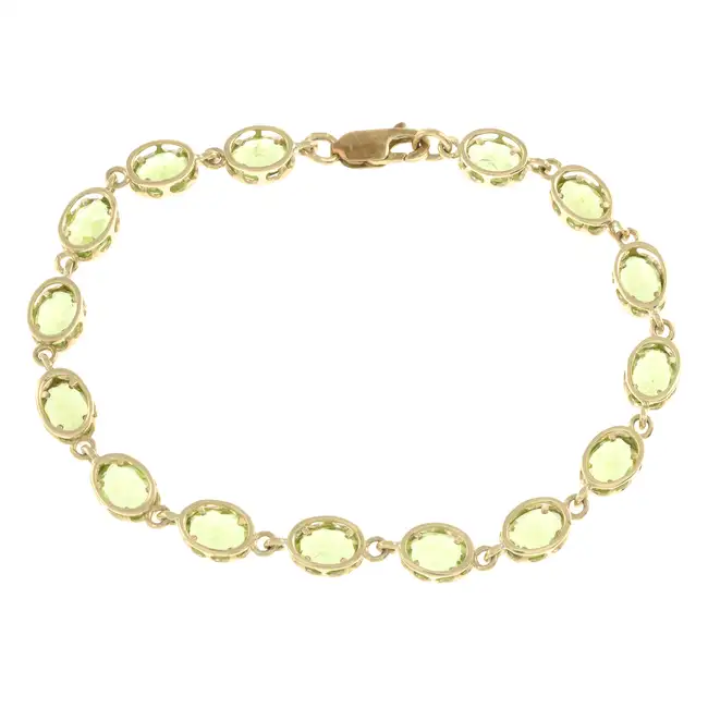 9ct gold peridot bracelet
