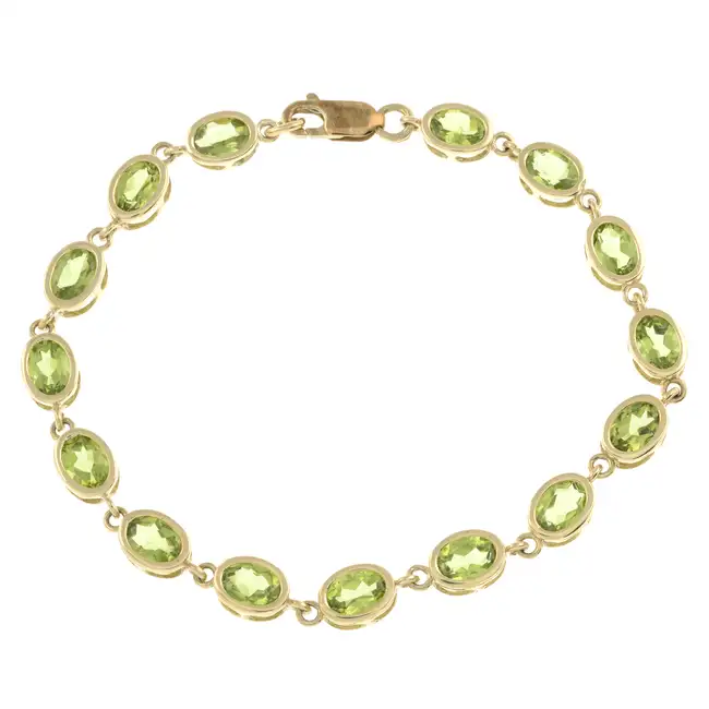 9ct gold peridot bracelet