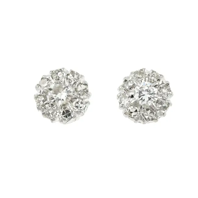 Diamond cluster stud earrings