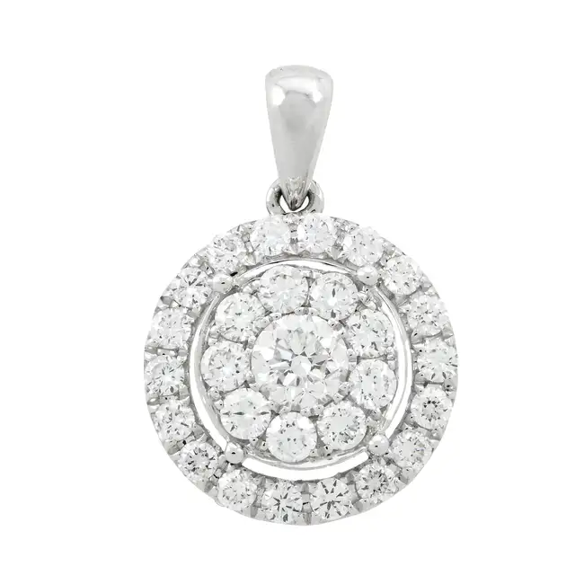 18ct gold diamond cluster pendant