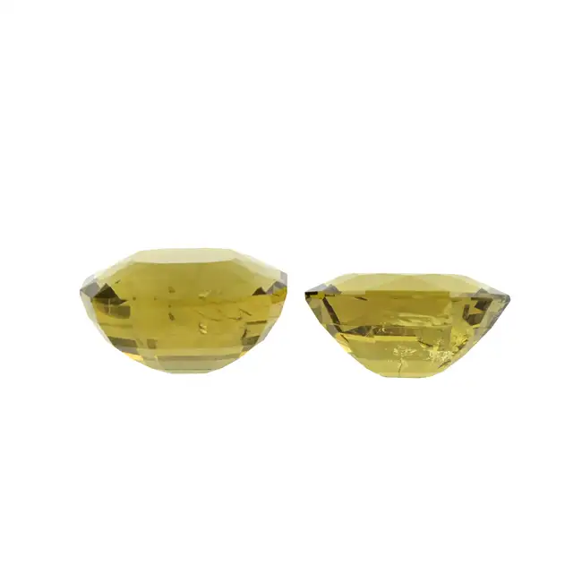 Two fancy-shape greenish-yellow feldspar, 30.54ct