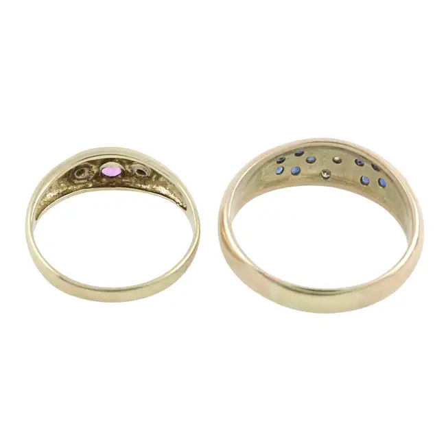 Two 9ct gold gem-set rings