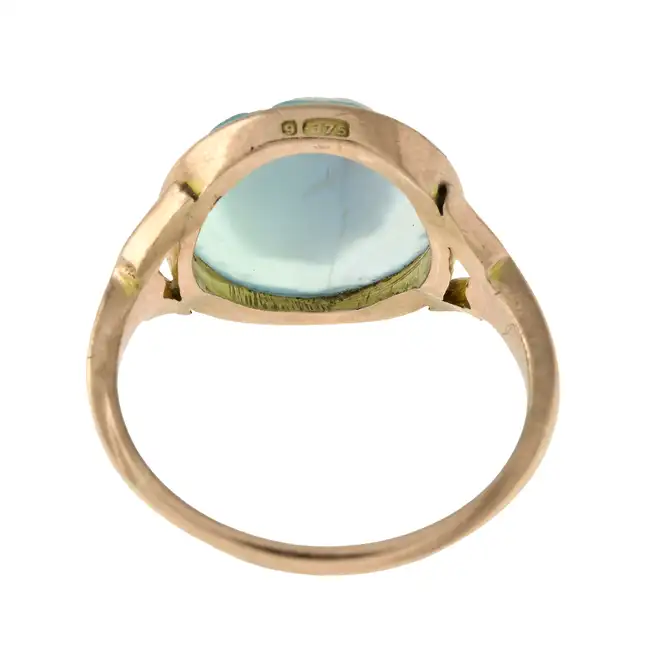 Mid 20th century 9ct gold agate cameo ring