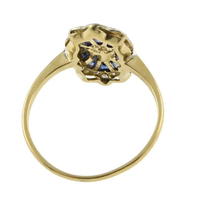 Sapphire & rose-cut diamond dress ring