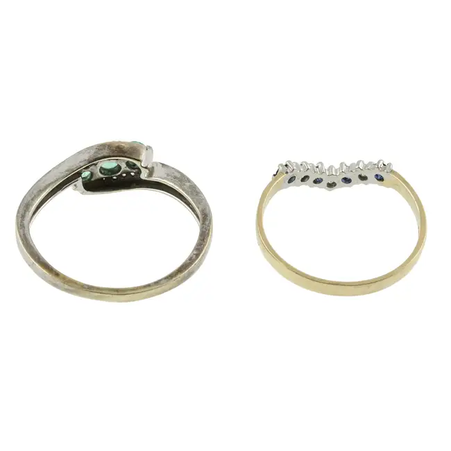 Two 9ct gold gem & diamond rings