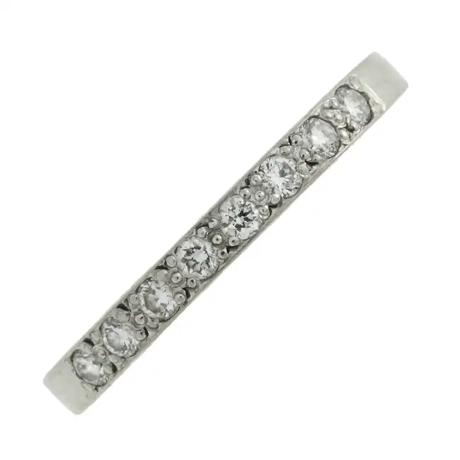Palladium diamond half eternity ring