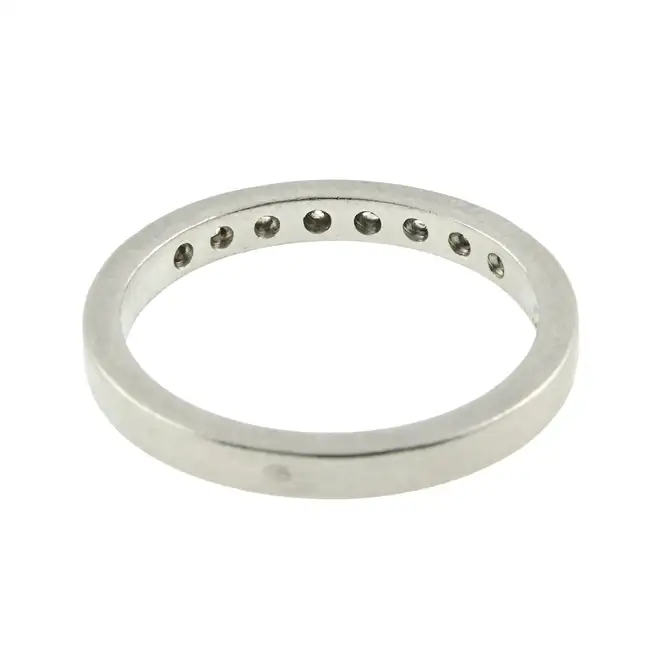 Palladium diamond half eternity ring