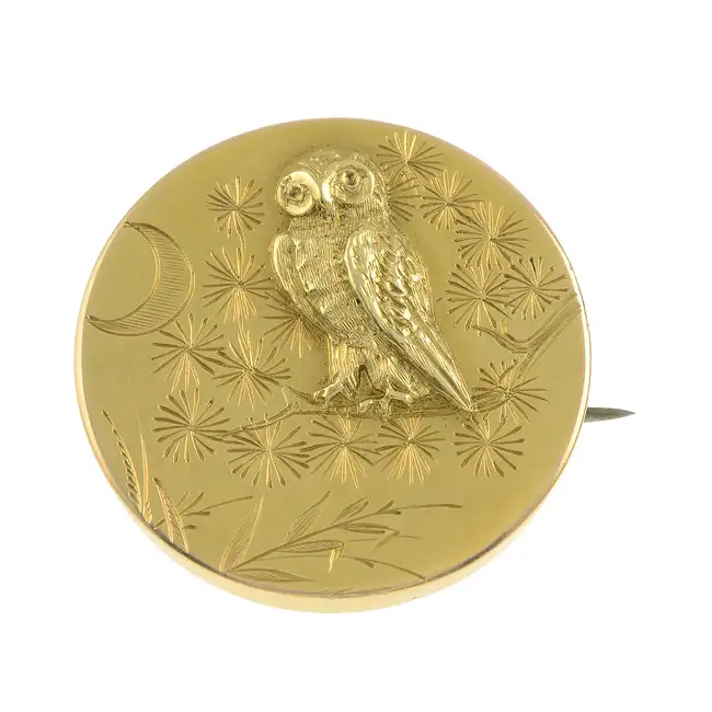 Victorian owl brooch