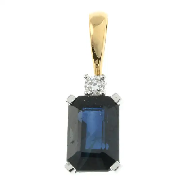 18ct gold sapphire & diamond pendant
