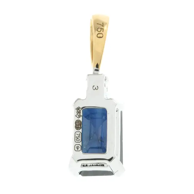 18ct gold sapphire & diamond pendant