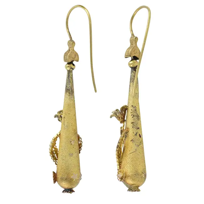 Late Georgian to early Victorian gold earrings