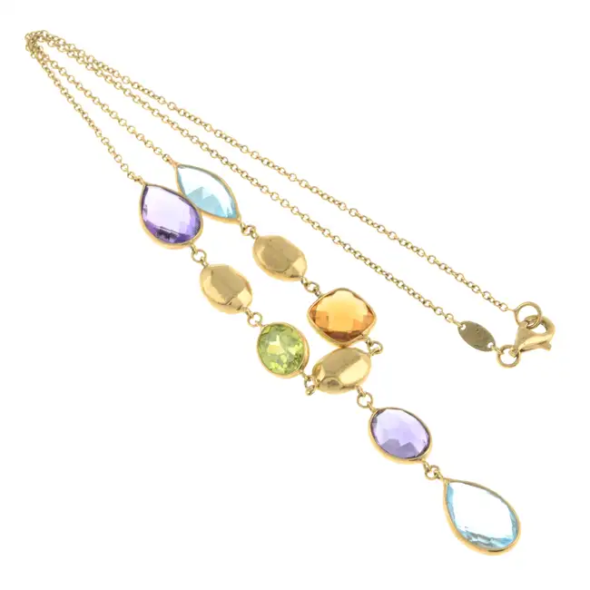 9ct gold gem-set necklace