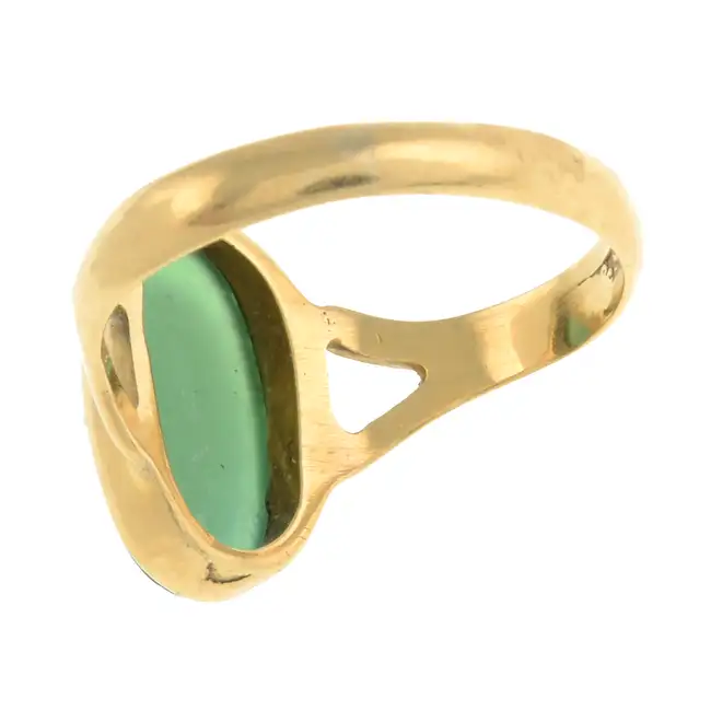 Late 19th century 18ct agate single-stone ring