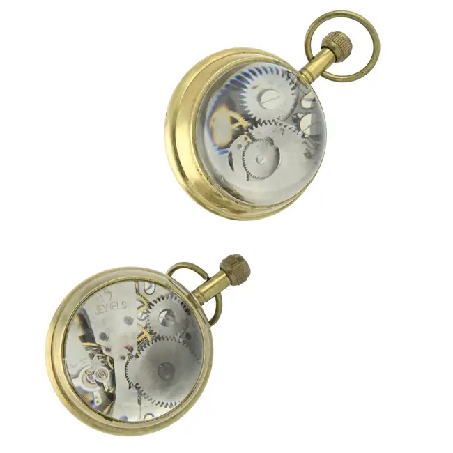 Open face 'Ball' pocket watch with similar example