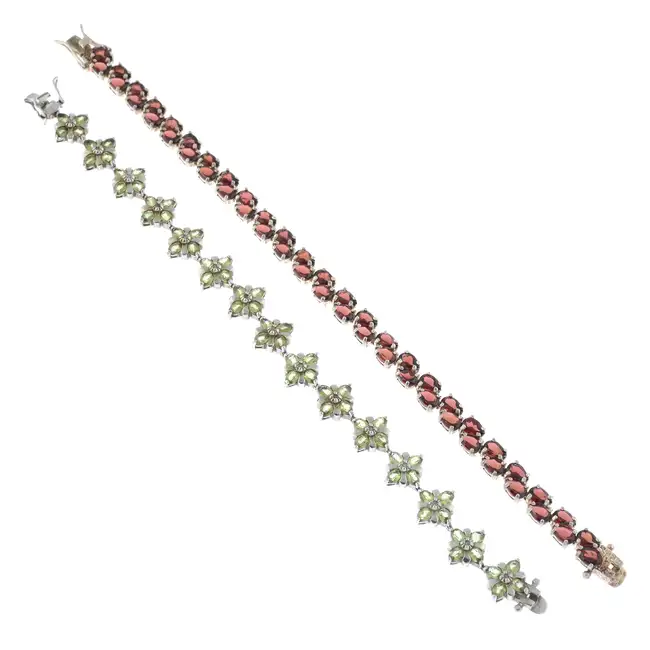 Two gem-set bracelets
