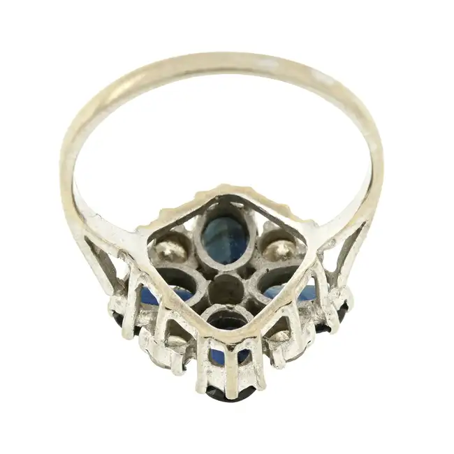 Sapphire & diamond cluster ring