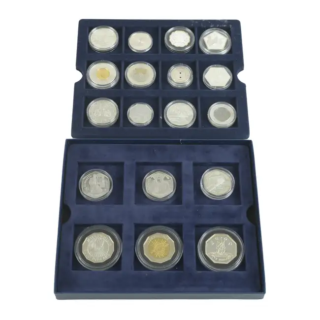 Eighteen Silver Commemorative Proof Coins 