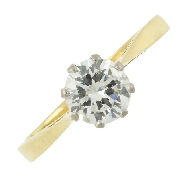 18ct gold diamond single-stone ring