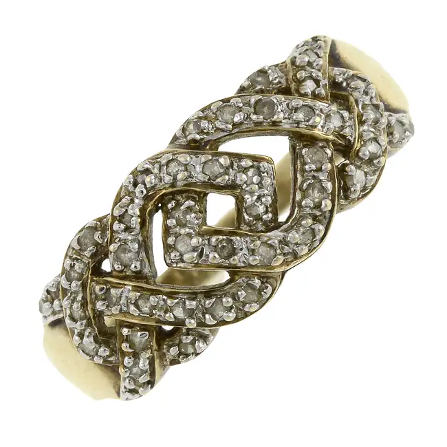 9ct gold diamond dress ring