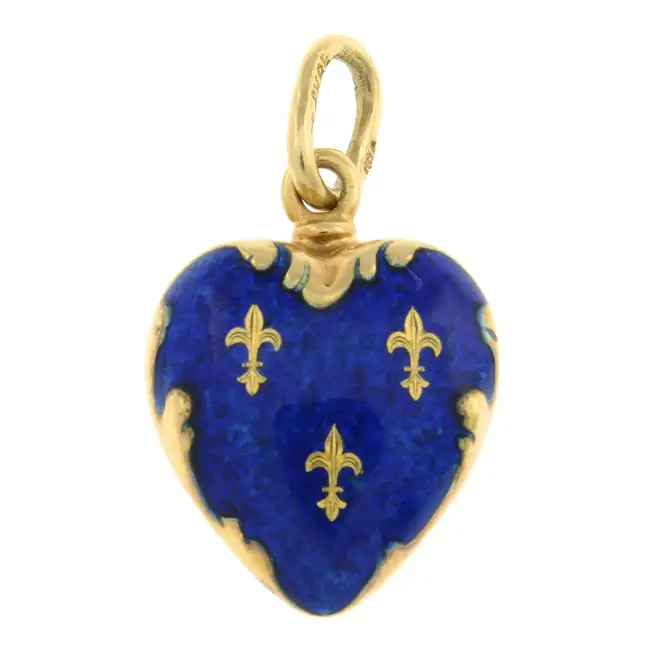 Enamel heart pendant, by Faberge