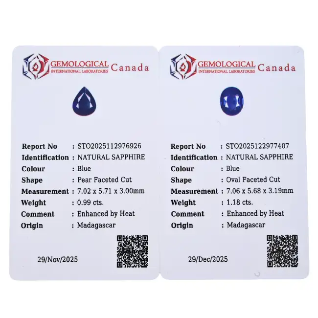 Two vari-shape sapphires, 2.17ct