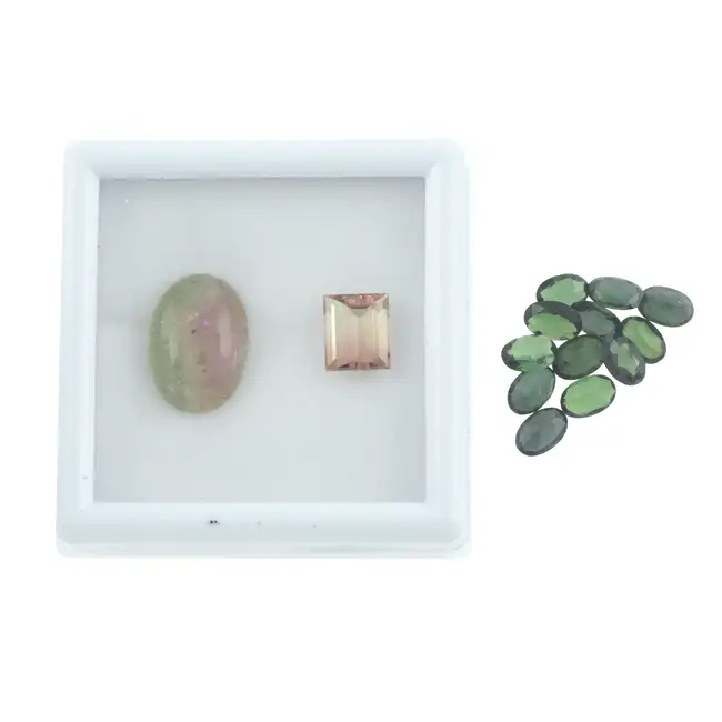 Vari-shape & hue tourmalines, 13.36ct