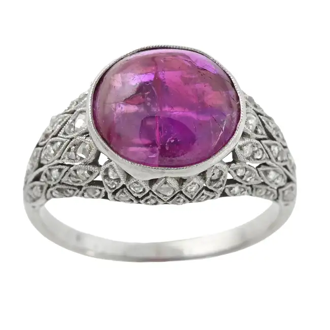 Early to mid 20th century platinum ruby and diamond ring
