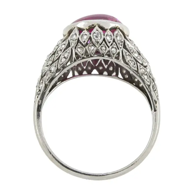Early to mid 20th century platinum ruby and diamond ring