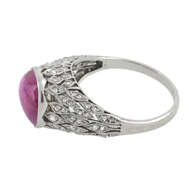 Early to mid 20th century platinum ruby and diamond ring