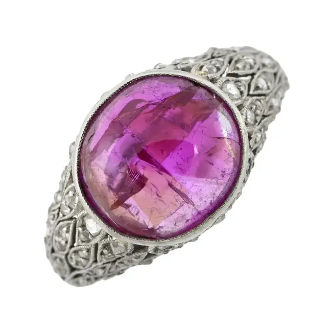 Early to mid 20th century platinum ruby and diamond ring