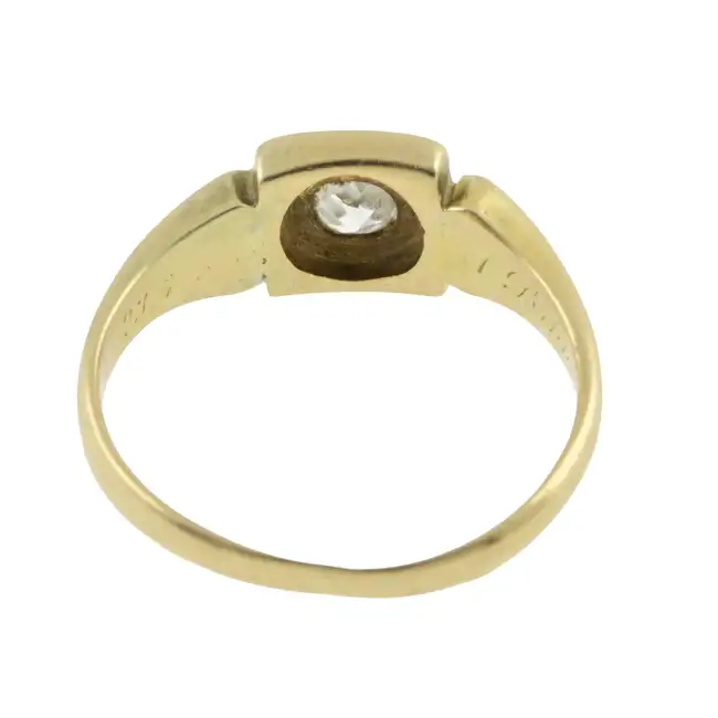 Late 19th century diamond & enamel mourning ring