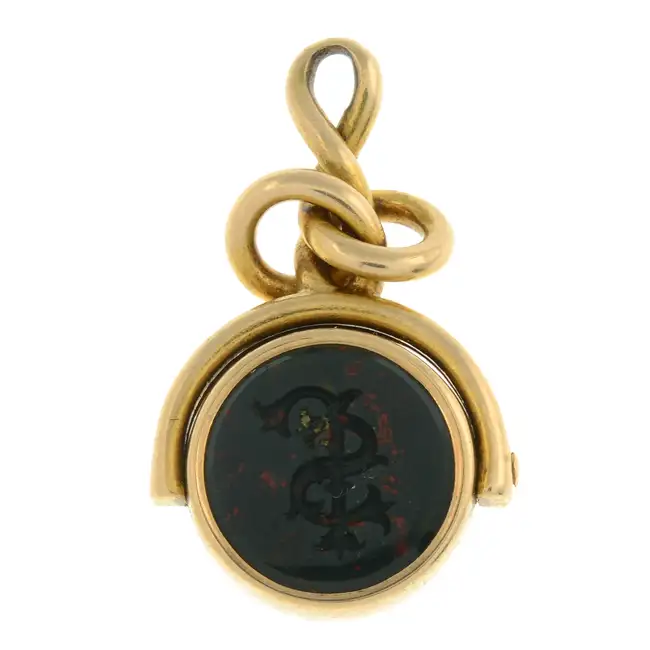 Bloodstone & sardonyx swivel fob