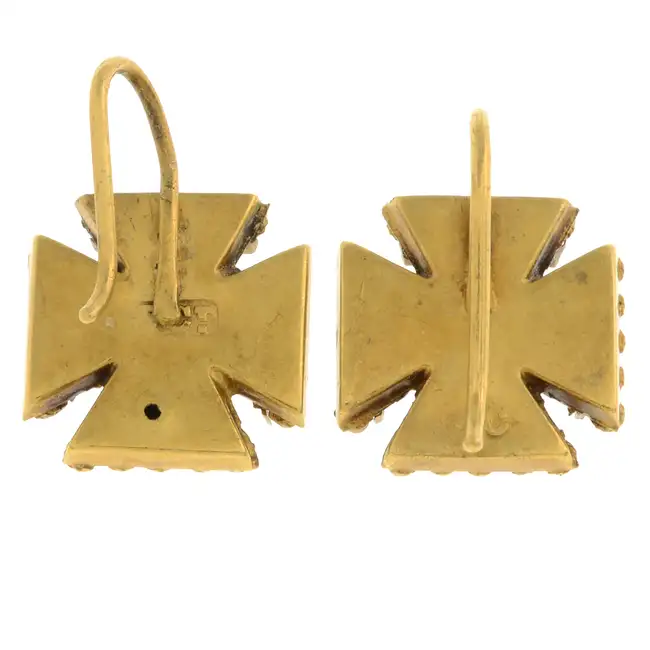 Late 19th century split pearl earrings 