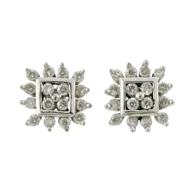 9ct gold diamond stud earrings