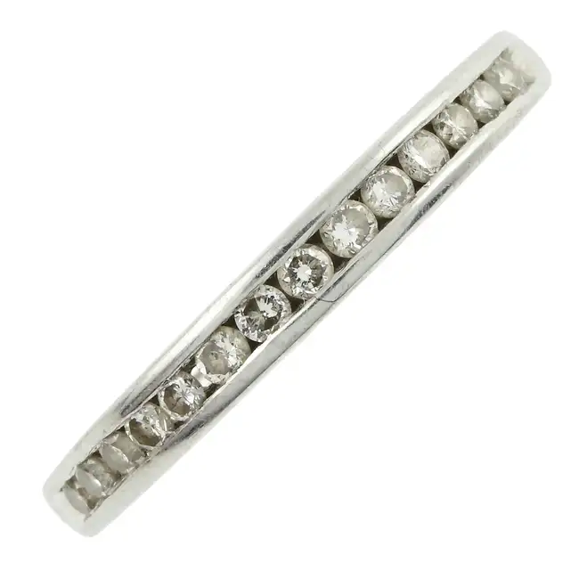 Platinum diamond half eternity ring