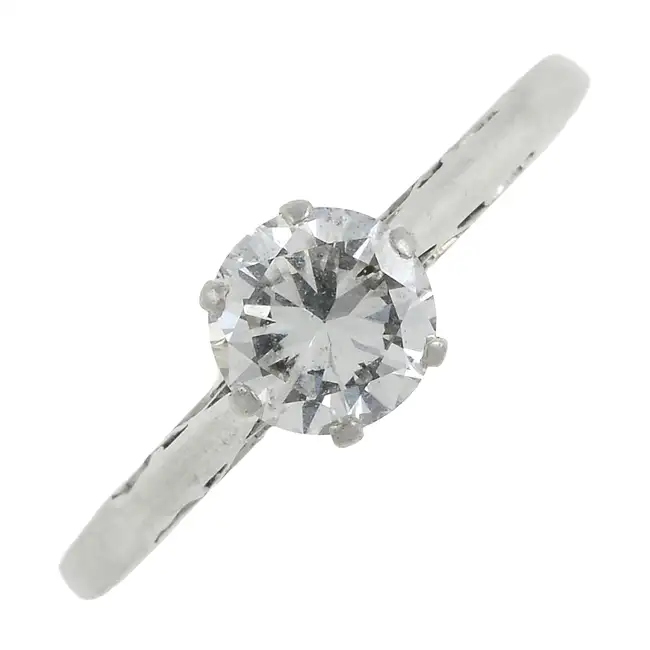 Diamond single-stone ring