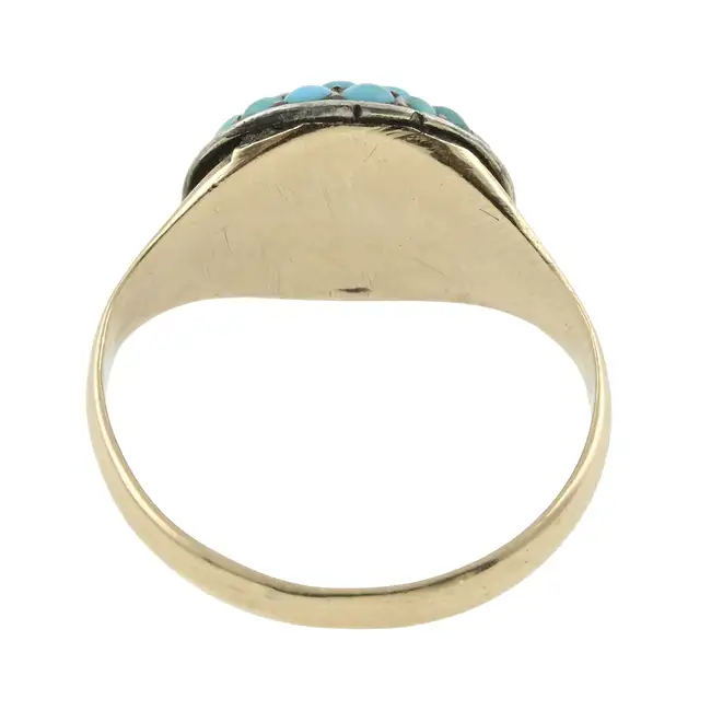 Early 20th century 9ct gold turquoise cluster ring
