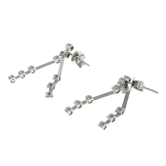18ct gold diamond articulated drop earrings