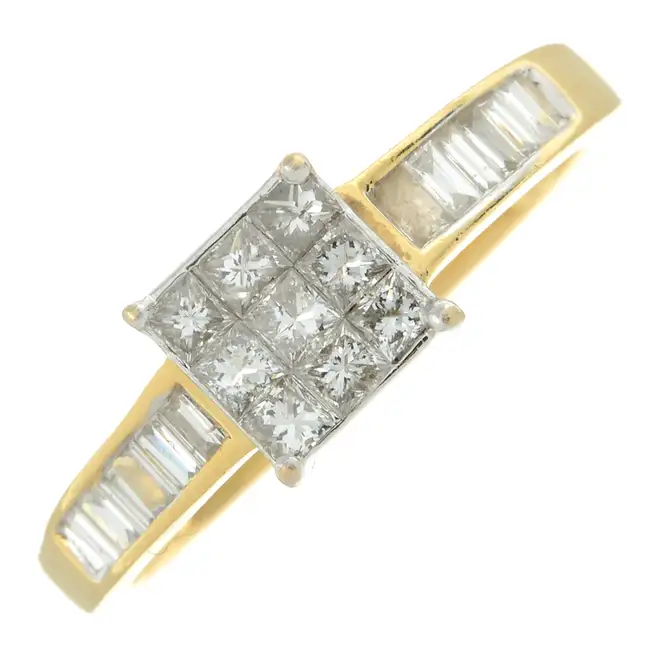 18ct gold diamond cluster ring
