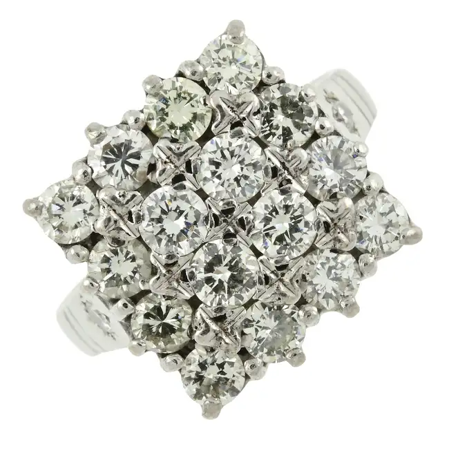 18ct gold diamond cluster ring
