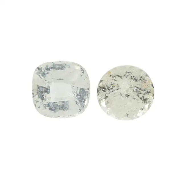 Two vari-shape colourless garnets, 14.81ct