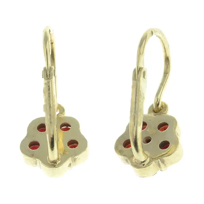 Garnet floral cluster earrings
