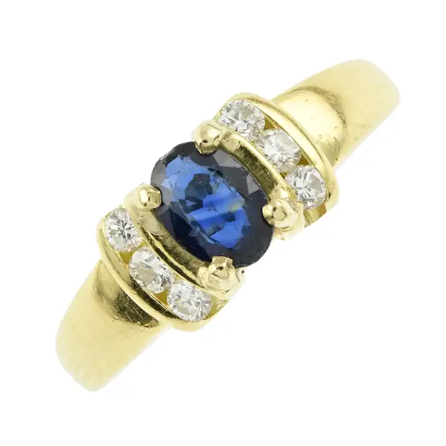 18ct gold sapphire & diamond ring