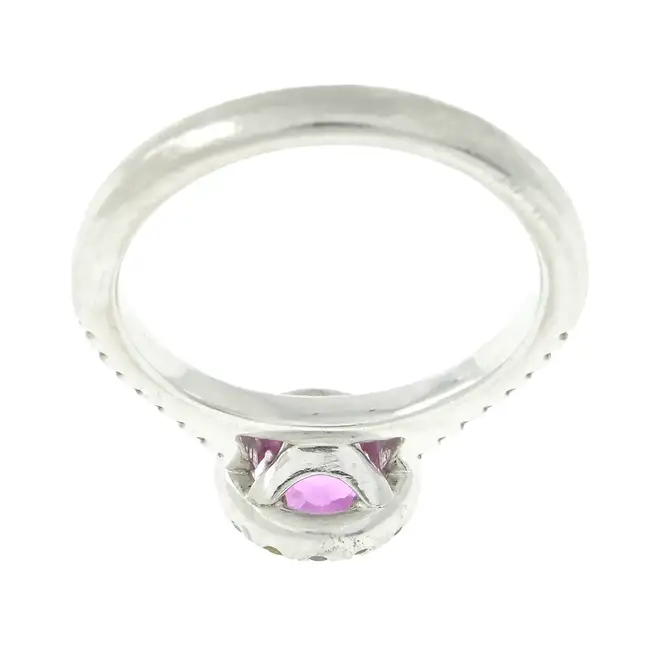 Platinum sapphire & diamond cluster ring